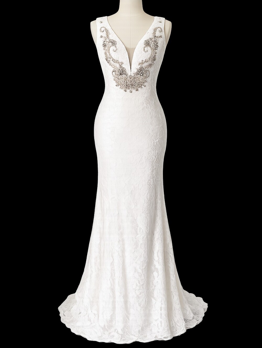 Lace embellished white dress sz0